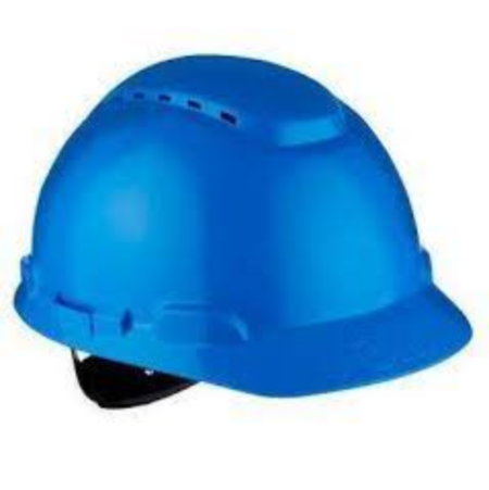 3M H700N-BB Hard Hat, Ratchet, Ventilated, Plastic Sweatband, Blue Pack of 20 Helmets