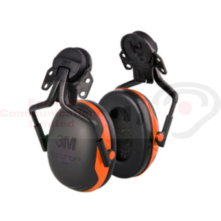 3M PELTOR X1P5E-OR Earmuffs, Orange, Helmet Mounted