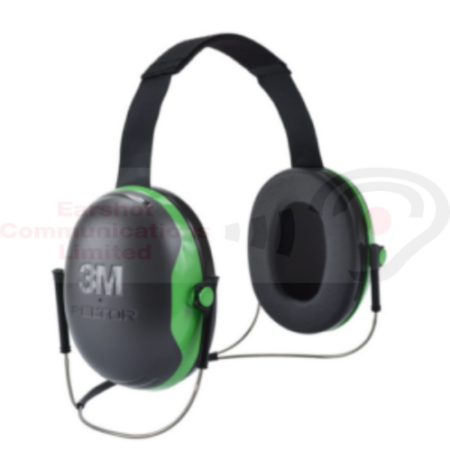 3M Peltor X1B Green Neckband Earmuffs Case of 10 Units